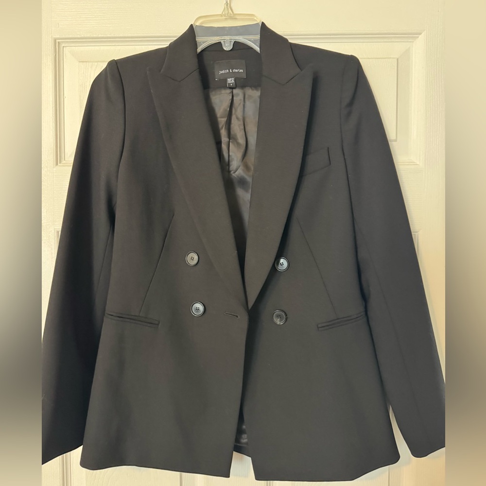 Judith & Charles Double-Breasted Black Blazer